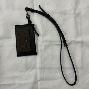 Men's Bally "babeel" Logo Leather Card Case Black/brown